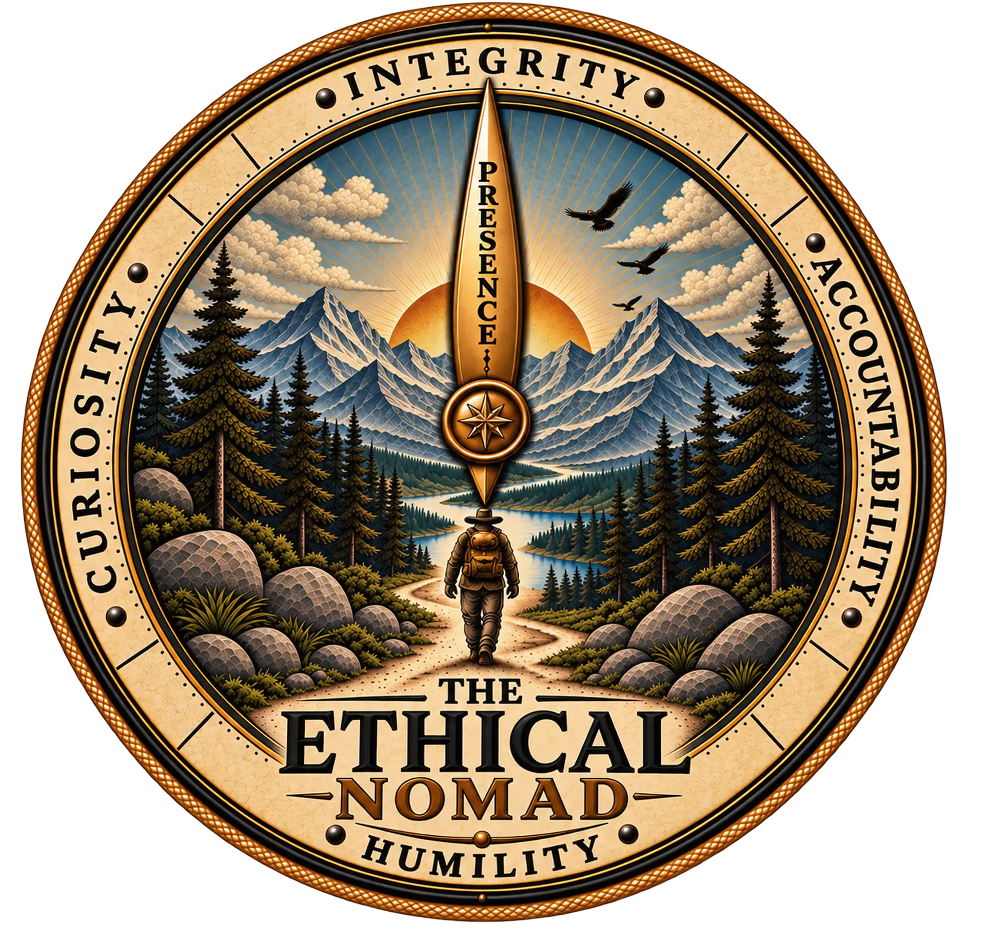 The Ethical Nomad compass emblem